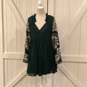 Free People Embroidered Bell Sleeve Dress